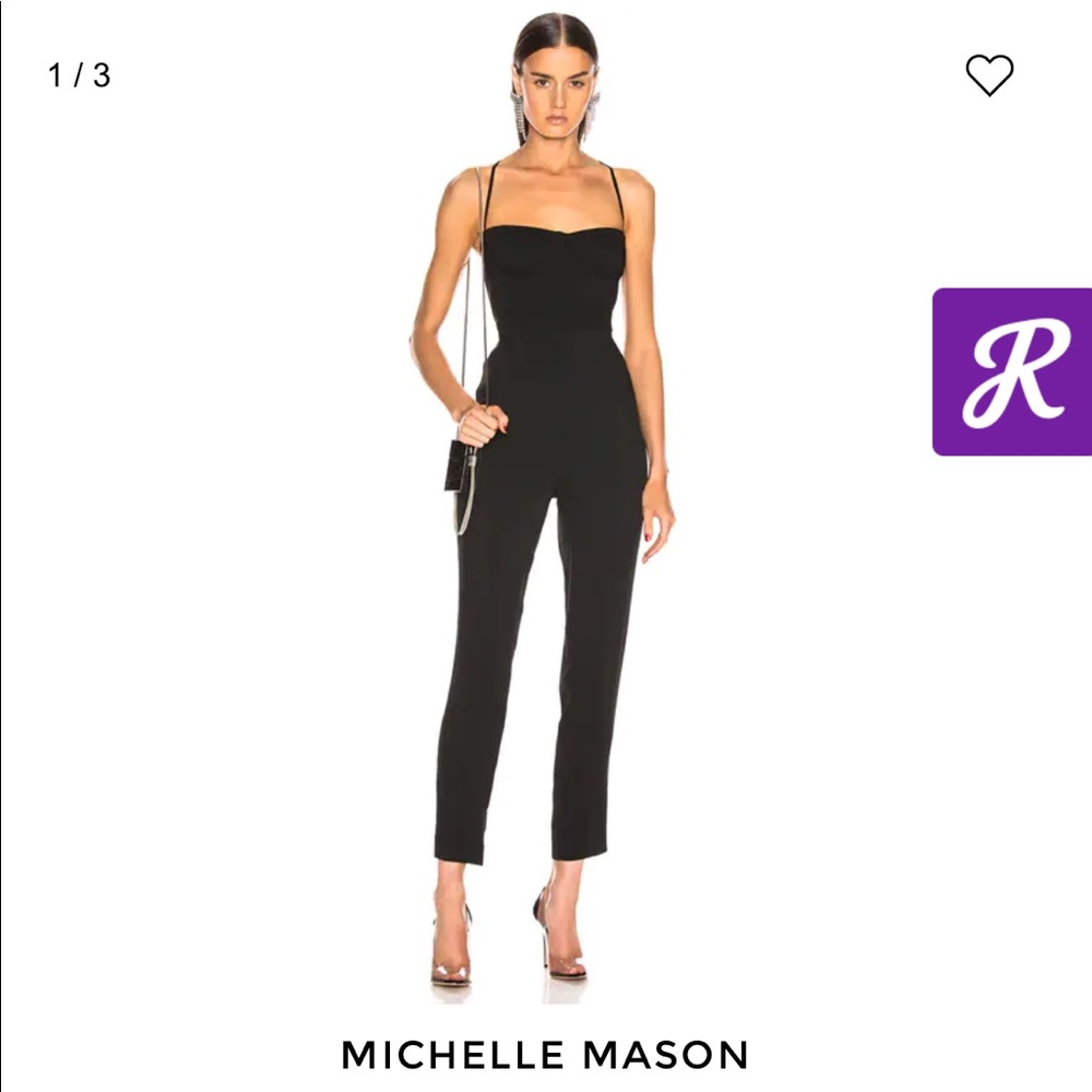 Michelle Mason Black Bustier Jumpsuit Size 6